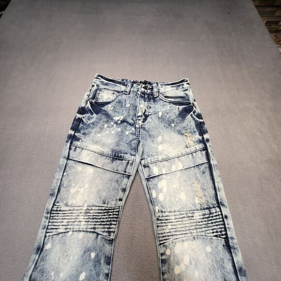 Trestle Supply California Republic Jeans Girls 12 Blue Slim Fit Moto Distressed - Picture 2 of 11